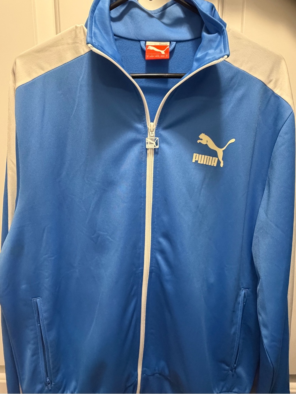 Puma Light Blue and White Men's Performance Track Jacket